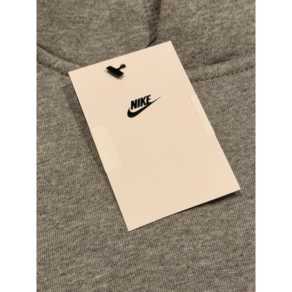 Nike Hoodie Boy Small Gray Pullover Fleece Swoosh Logo BV3757-091 Sweatshirt Kid - Picture 4 of 5